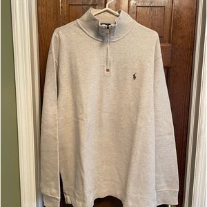 Quarter zip light beige. Gently worn!! Xl